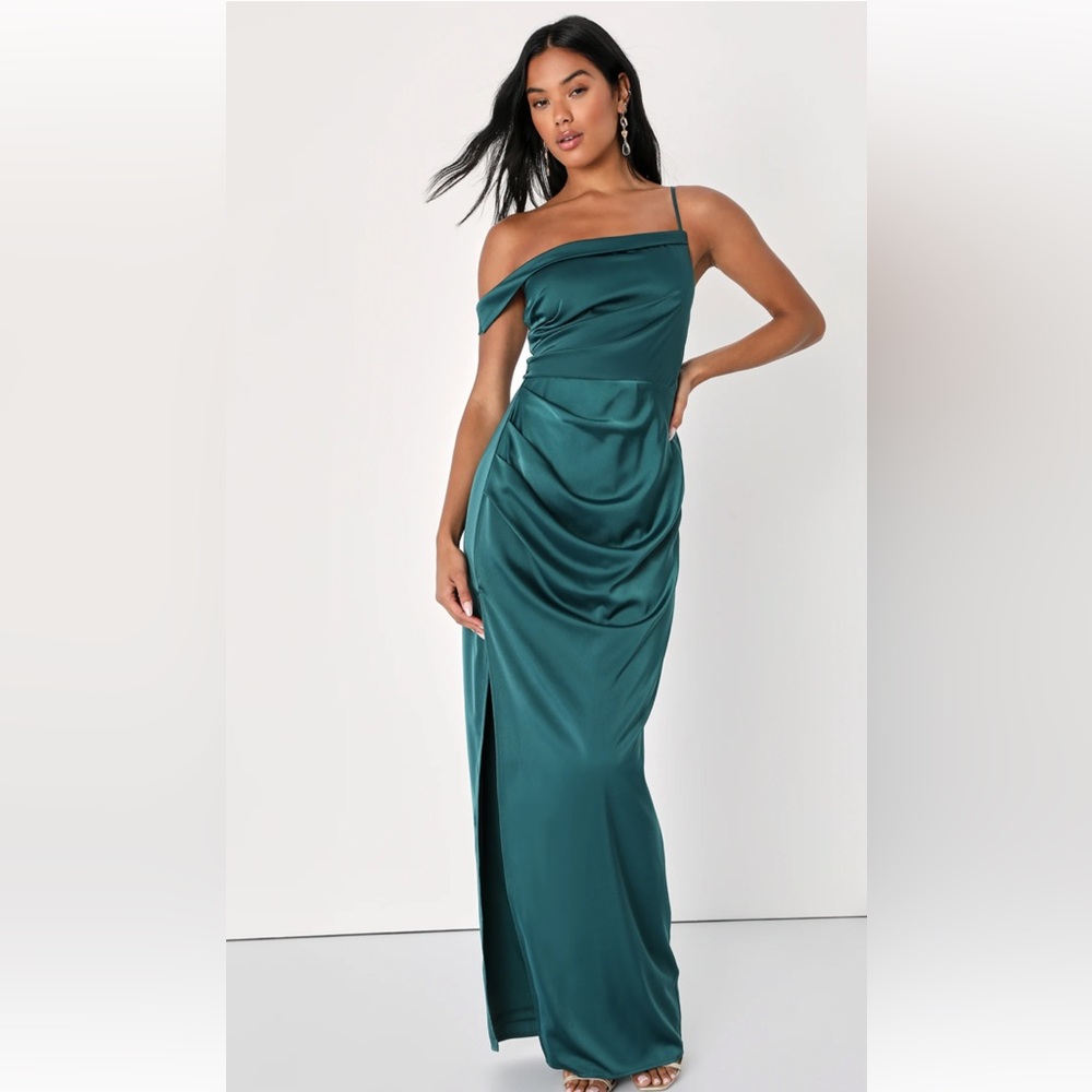 Teal green prom dress